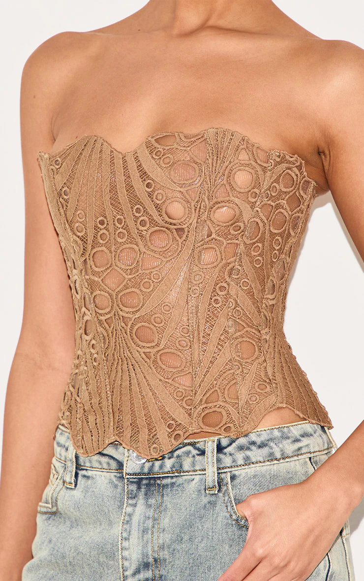 VÉLANE Lace Corset Top