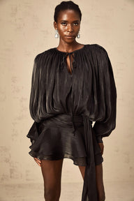 LIVIA Pleated Mesh Dress