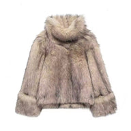 ELVORU - Fur Effect Puffer Coat