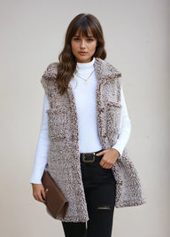 LINA Sleeveless Long Cardigan Vest