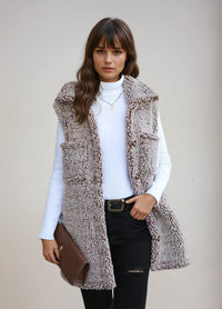 LINA Sleeveless Long Cardigan Vest