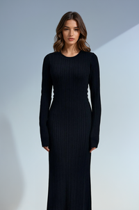 Lorenza-Mari Ribbed Knit Maxi Dress