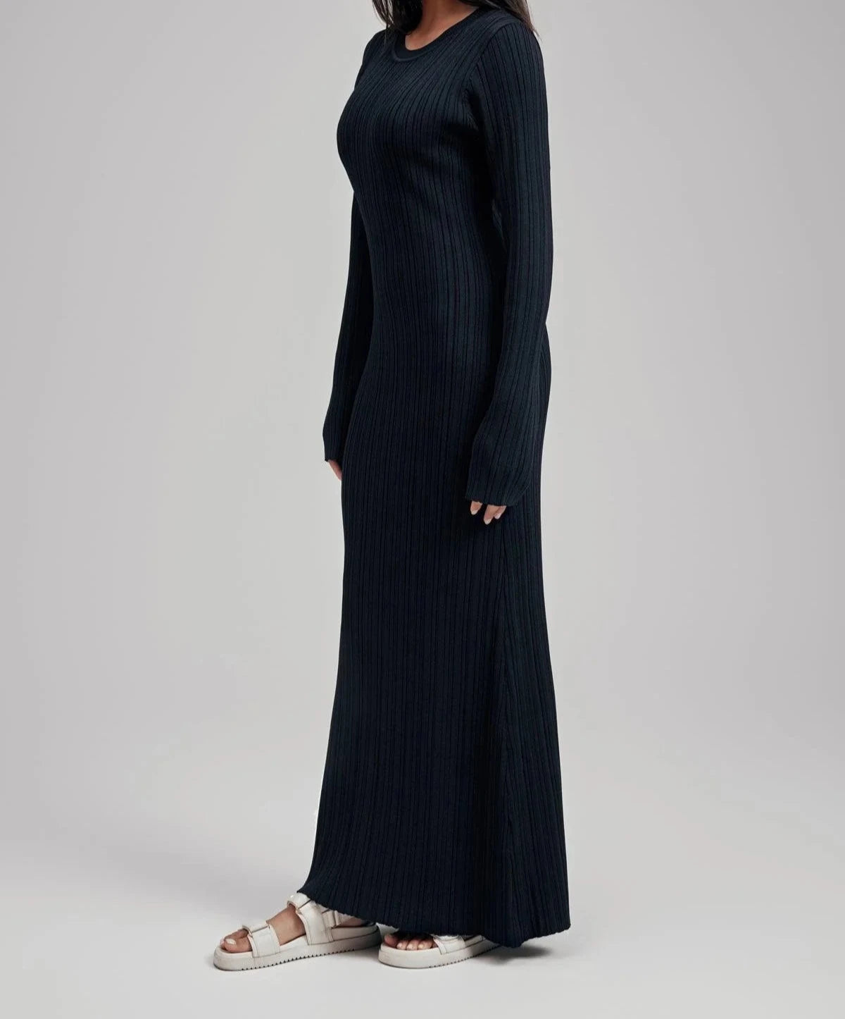 Lorenza-Mari Ribbed Knit Maxi Dress