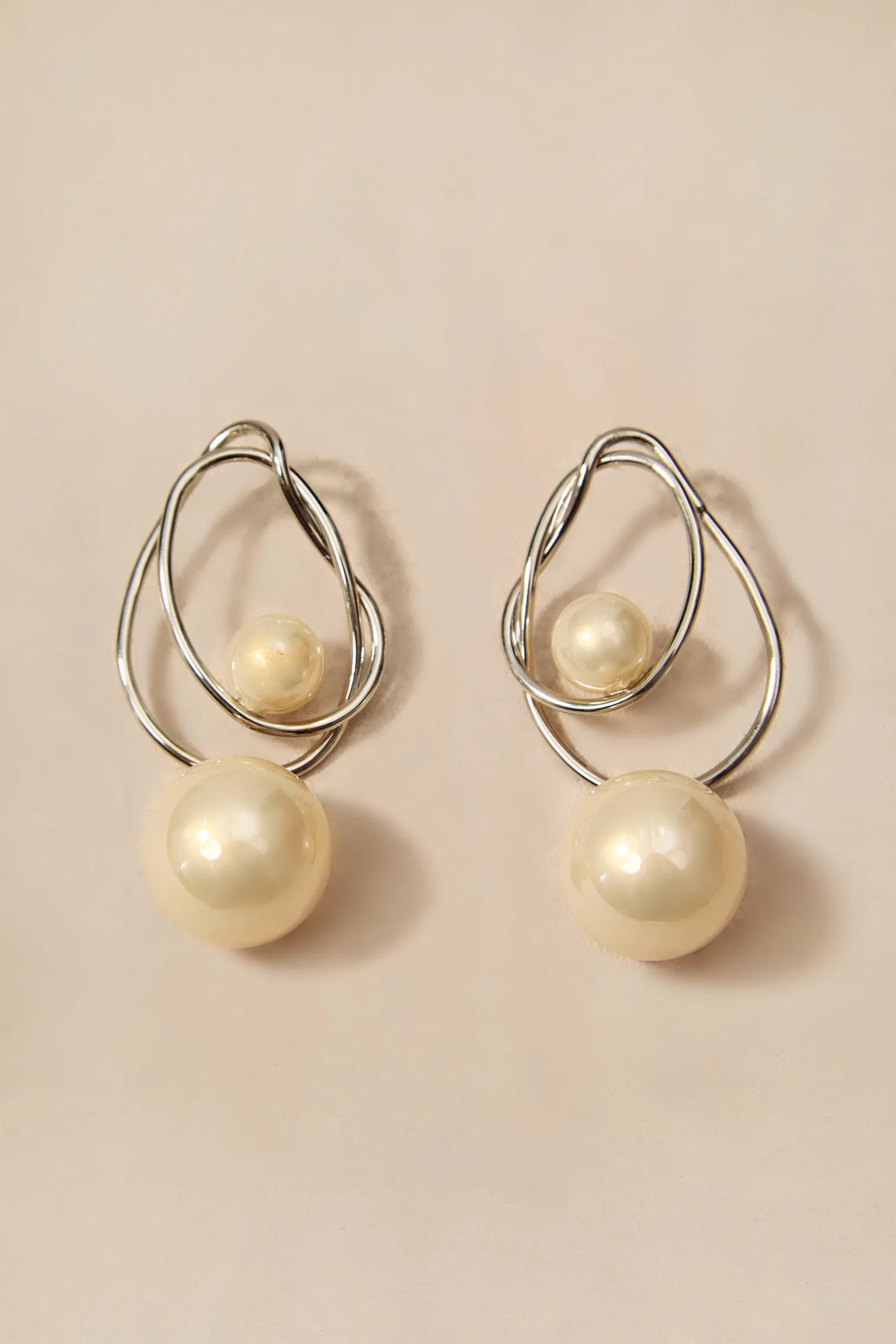 Intertwined Pearl Drop Earrings