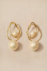Intertwined Pearl Drop Earrings
