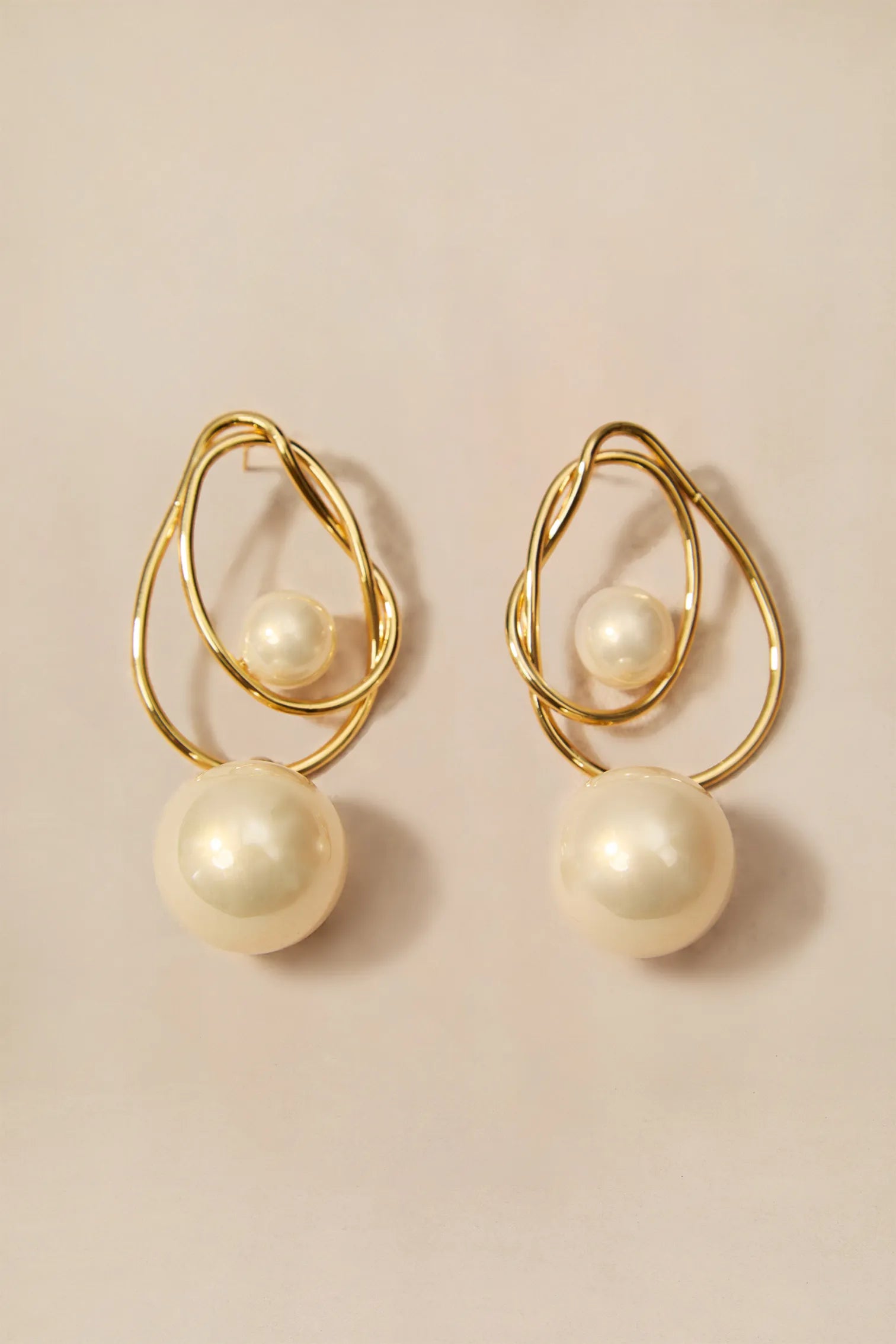 Intertwined Pearl Drop Earrings