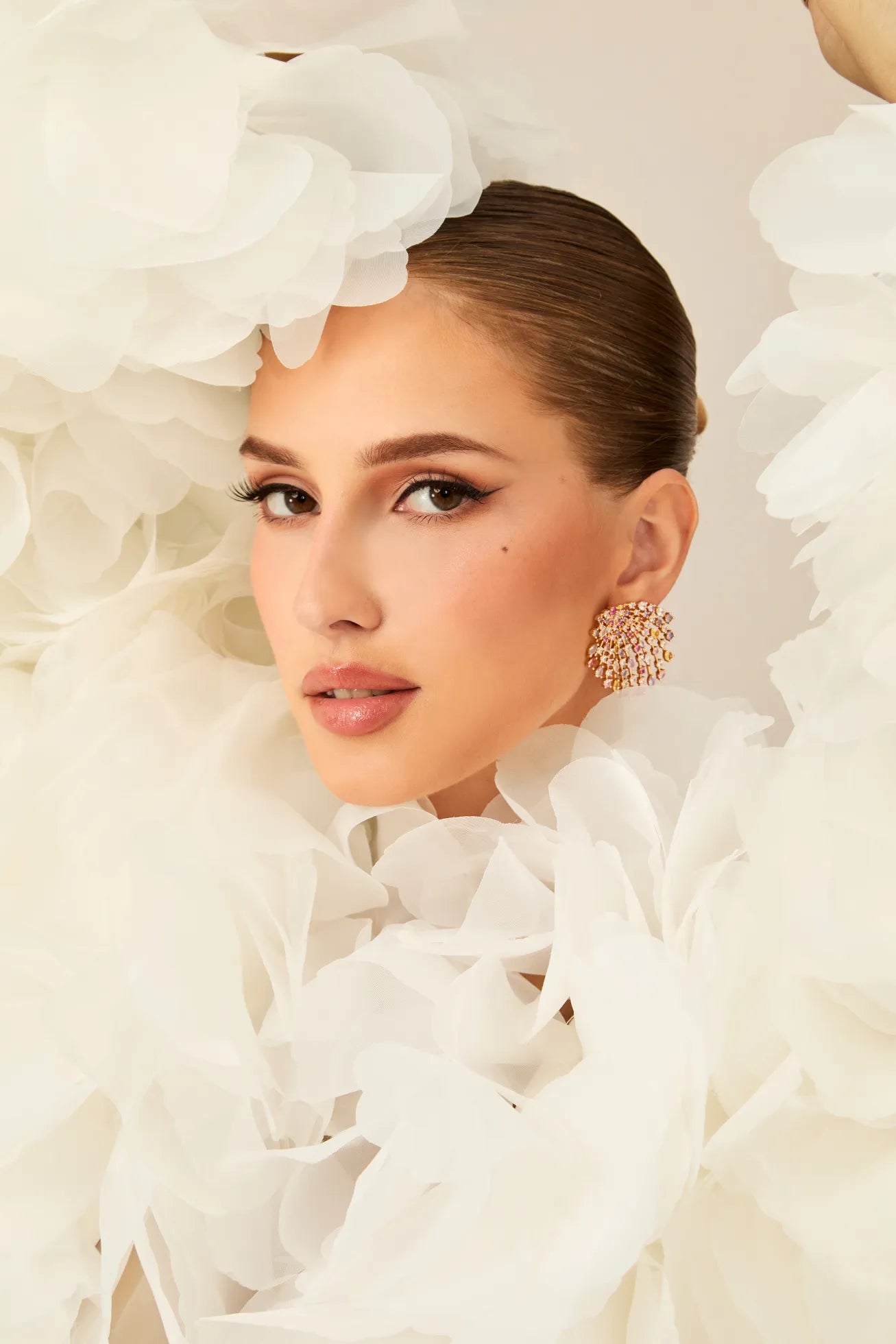 Crystal Fan Statement Earrings