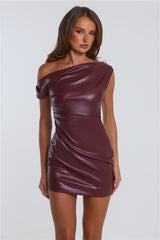 MARZELLA Faux Leather Mini Dress