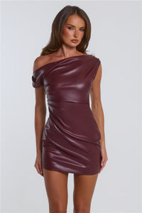 MARZELLA Faux Leather Mini Dress