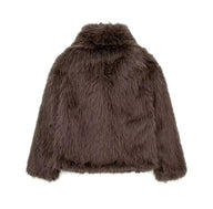 ELVORU Fur Effect Puffer Coat
