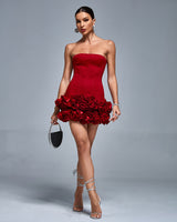 NISARA Corset Ruffle Mini Dress