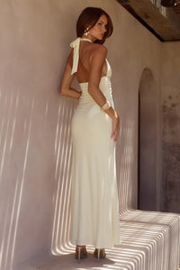 ELARA Halter Neck Maxi Dress