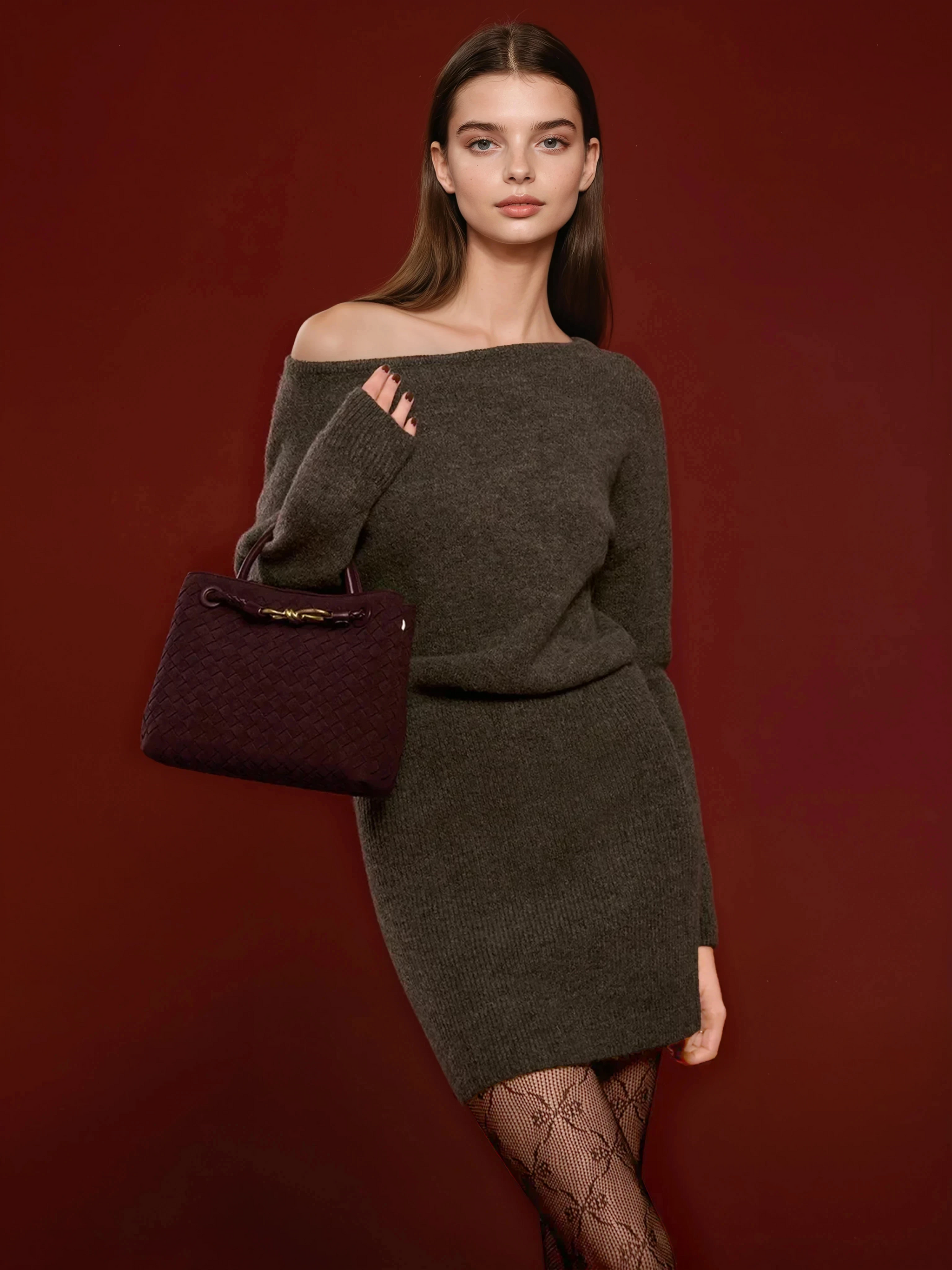 ÉLANE Always Chic Suede Woven Tote Bag