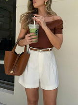 ZAYLA Mid-Waist Shorts