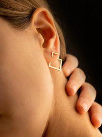 EARRING Square Geometric Stud Earrings