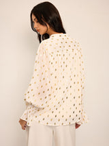 NEVINA Polka Dot Chiffon Top