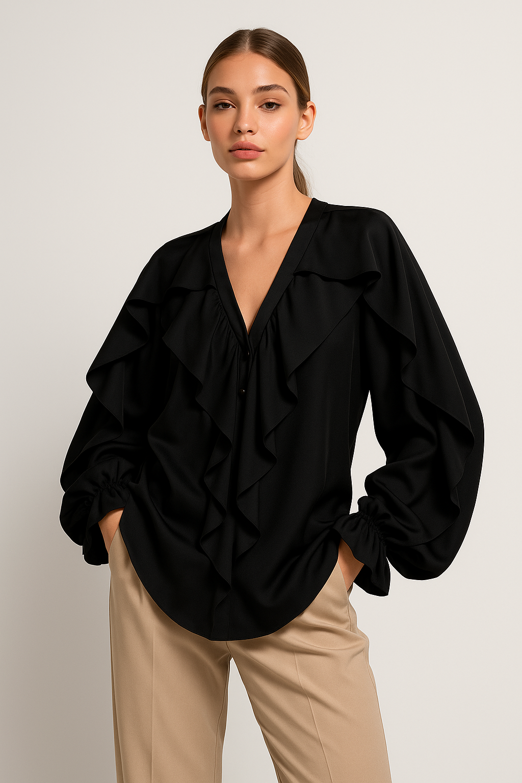 RIVANA Ruffle Blouse