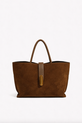 VELURA Handle Suede Compartment Bag