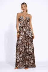 SAPHIRA Leopard Maxi Dress