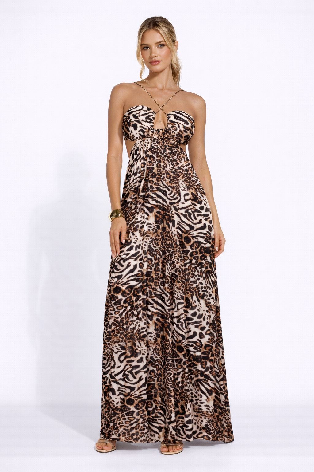 SAPHIRA Leopard Maxi Dress