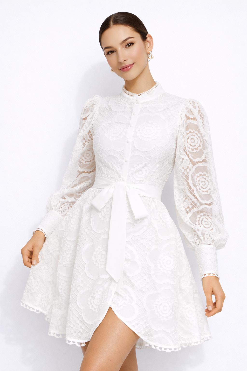 SERAPHINA Floral Lace Mini Dress