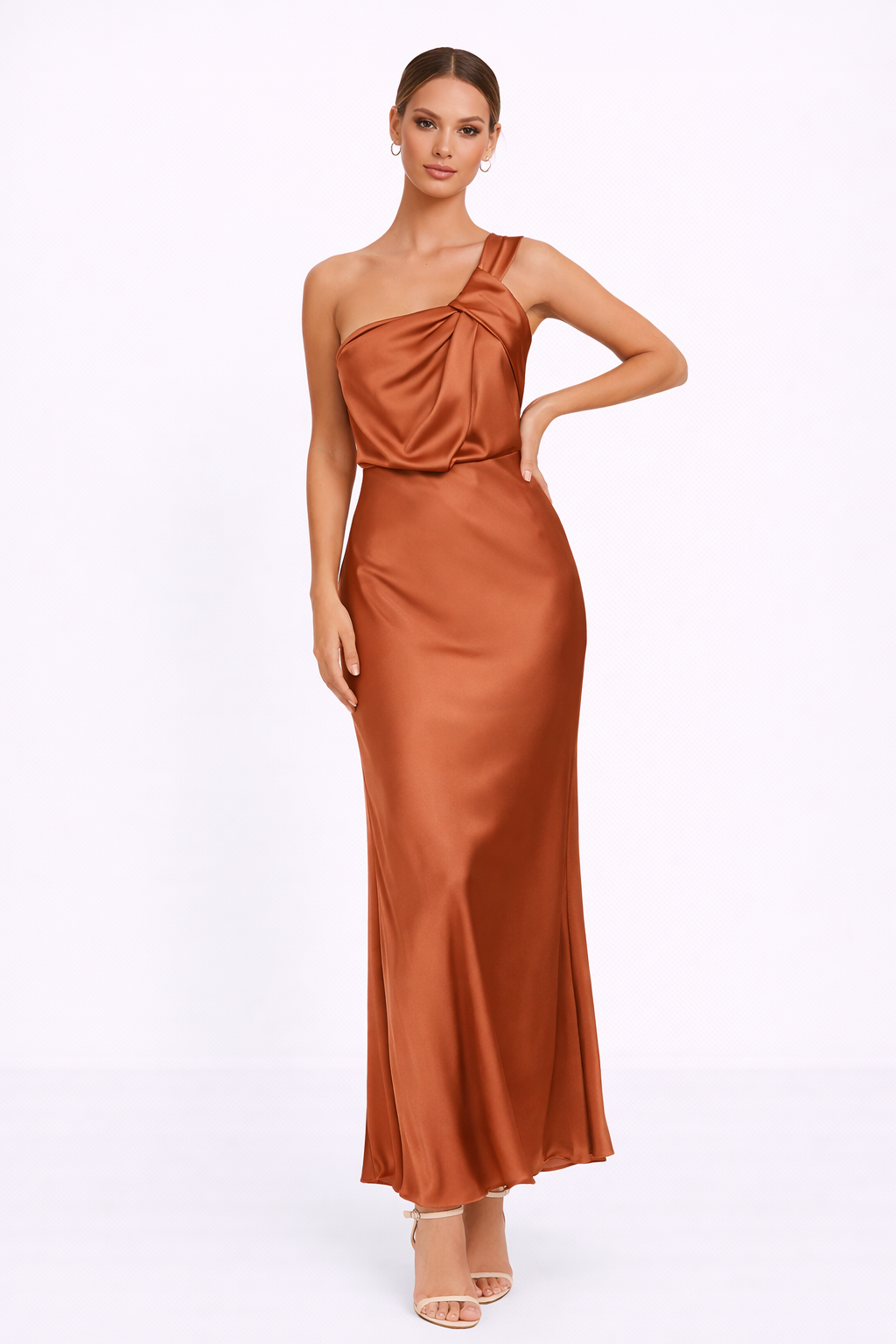 ELEVA Satin Maxi Dress