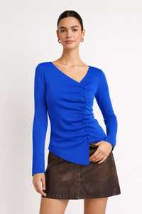 ELYSA Asymmetric Ruched Top