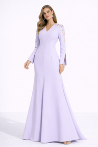 SERAPHINE Embellished V-Neck Long Sleeve Maxi Dress