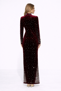 NOCTELLA Crystal Gradient Long Sleeve Maxi Dress