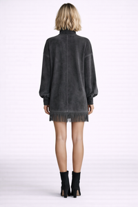 ZARETHA Fringe Suede Dress