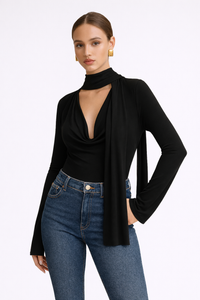 VIRENA Tie-Neck Blouse