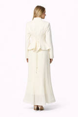 GRACEFUL ARRIVAL Lace Jacket & Pleated Skirt Set