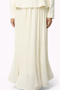 GRACEFUL ARRIVAL Lace Jacket & Pleated Skirt Set