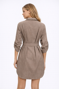 CAMELIA Belted Shirt Dress