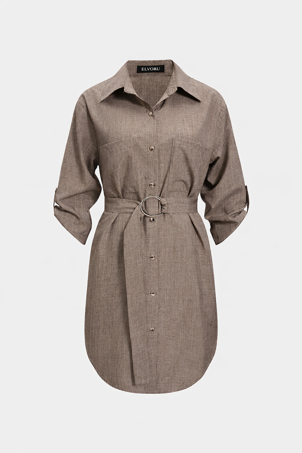 CAMELIA Belted Shirt Dress