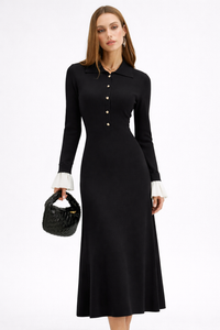 MARIELLE Button Midi Dress