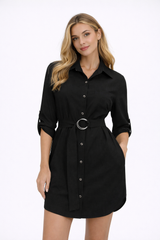 CAMELIA Belted Shirt Dress