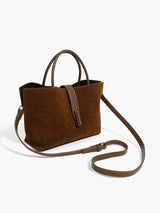 VELURA Handle Suede Compartment Bag