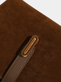 VELURA Handle Suede Compartment Bag