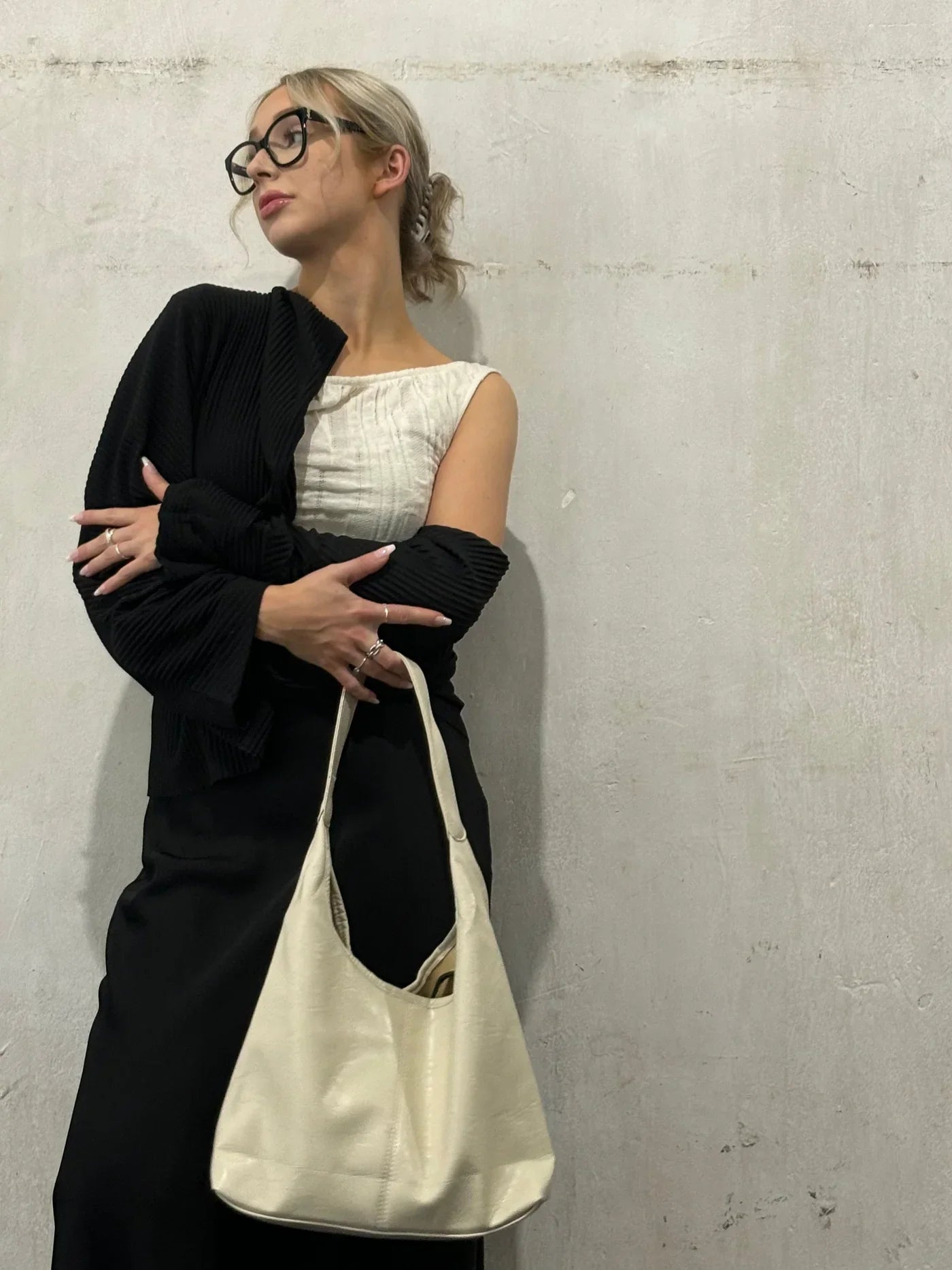 AURORA Black Leather Bag 
