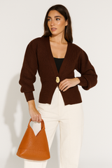 LUNERA V-Neck Knit Cardigan