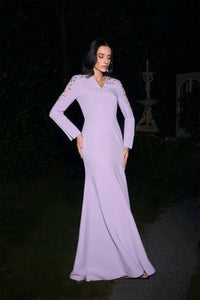 SERAPHINE Embellished V-Neck Long Sleeve Maxi Dress