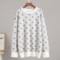 La Marina Knitted Sweater – Sailboat Print Pullover