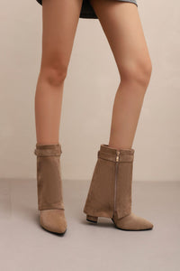 ORLINA Short Suede Boots Khaki