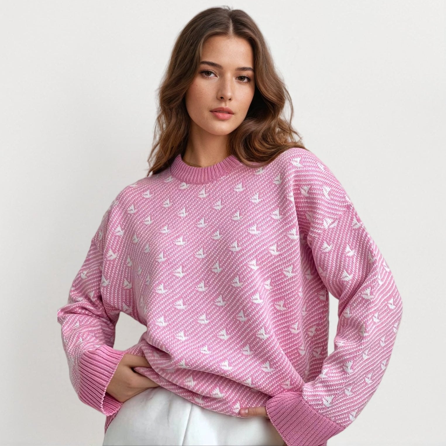 La Marina Knitted Sweater – Sailboat Print Pullover