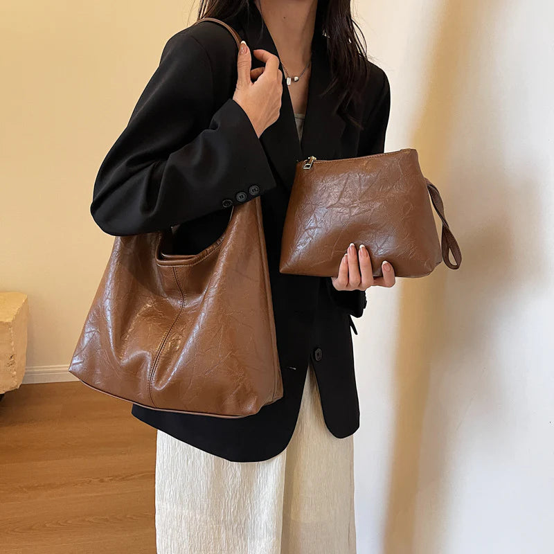 AURORA Black Leather Bag 