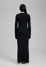 Lorenza-Mari Ribbed Knit Maxi Dress