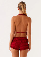 Luna – Rosso Cowl Top