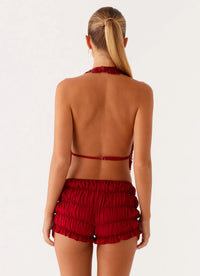 Luna – Rosso Cowl Top