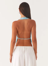 LUNA Azzurro Cowl Top